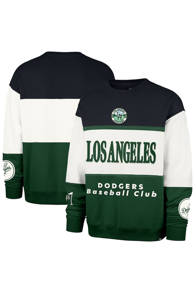 Men's '47  Green Los Angeles Dodgers Tee Up Maximalist Fleece Sweatshirt, Alternate, color, Green
