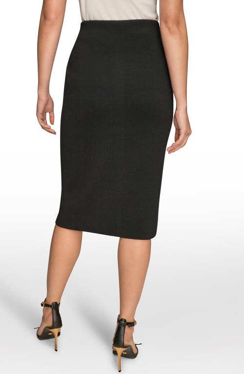 Donna Karan New York Faux Button Knit Pencil Skirt In Black