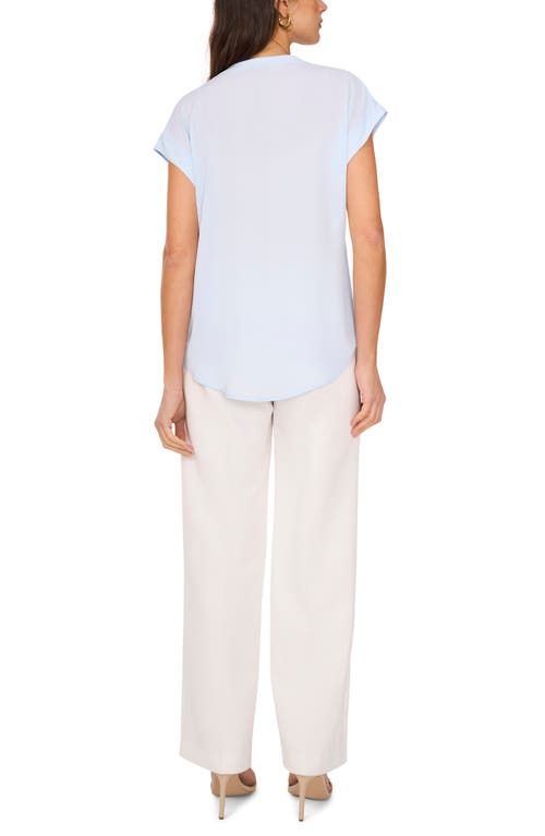 Shop Vince Camuto Split Neck Georgette Top In Frozen