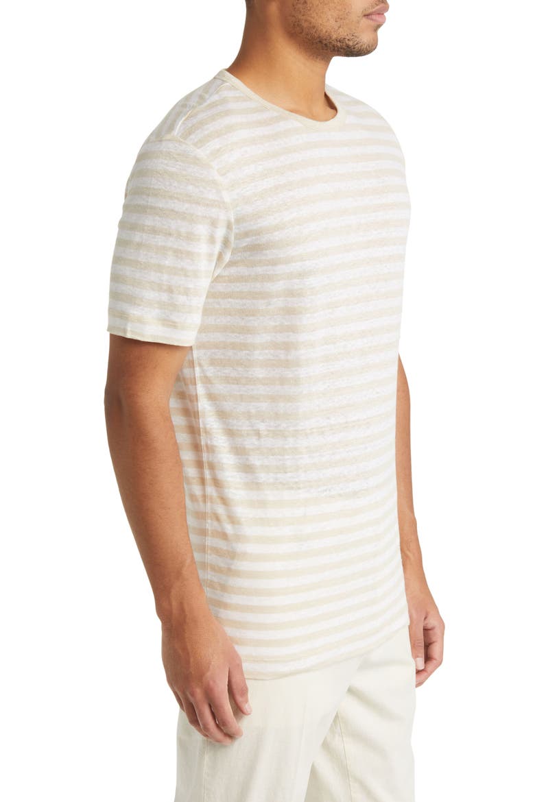 Tiburt Stripe Linen T-Shirt, Alternate, color, OPEN WHITE