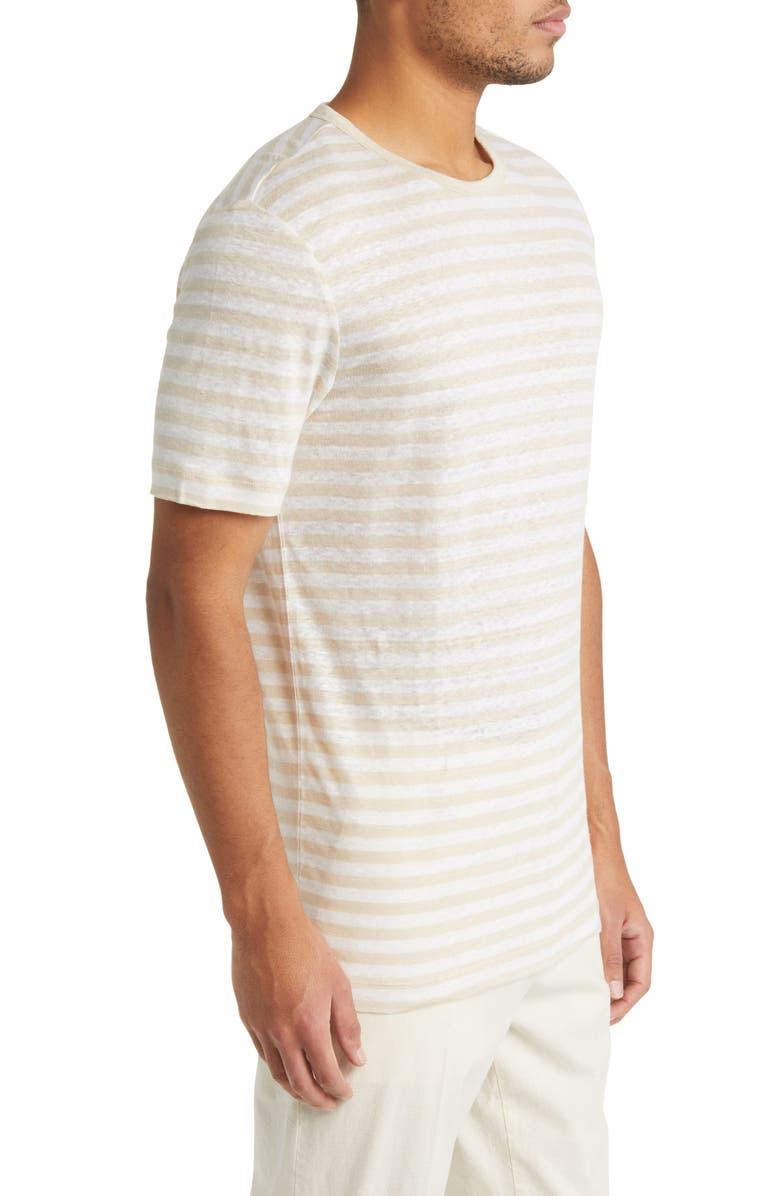 BOSS Tiburt Stripe Linen T-Shirt, Alternate, color,
