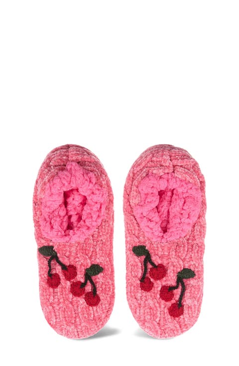 Cherries Chenille Slipper Socks