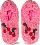 MeMoi Cherries Chenille Slipper Socks