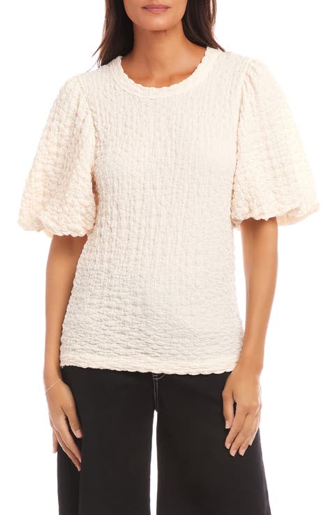 Puff Sleeve Textured Shirt