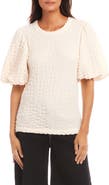 Karen Kane Puff Sleeve Textured Shirt