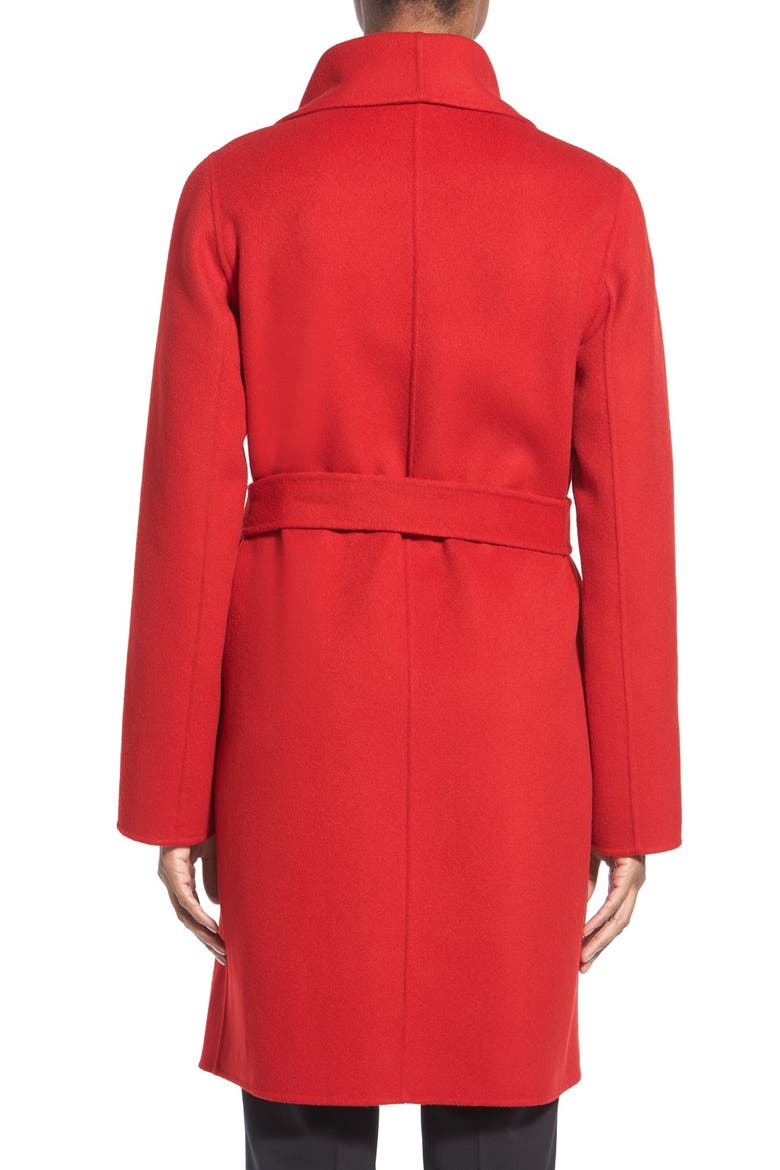'Catifa' Wool & Cashmere Wrap Coat, Alternate, color, BRICK RED