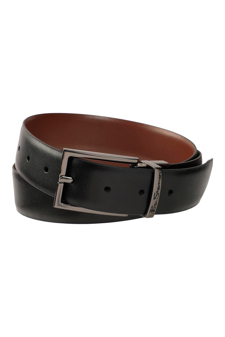 Reversible Leather Belt, Alternate, color, BROWN TO BLACK