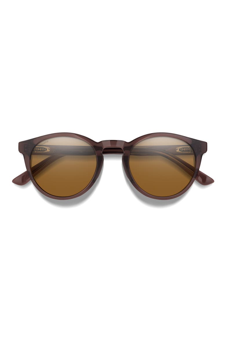 Westward 54mm ChromaPop™ Polarized Round Sunglasses, Main, color, ROSEWOOD CRYSTAL / BROWN
