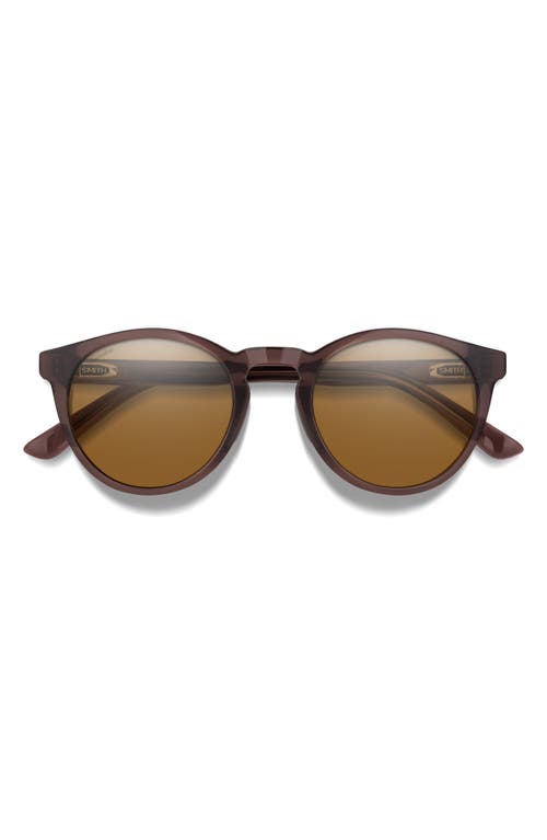 Smith Eastbank 52mm Chromapop™ Polarized Round Sunglasses In Rosewood Crystal/brown