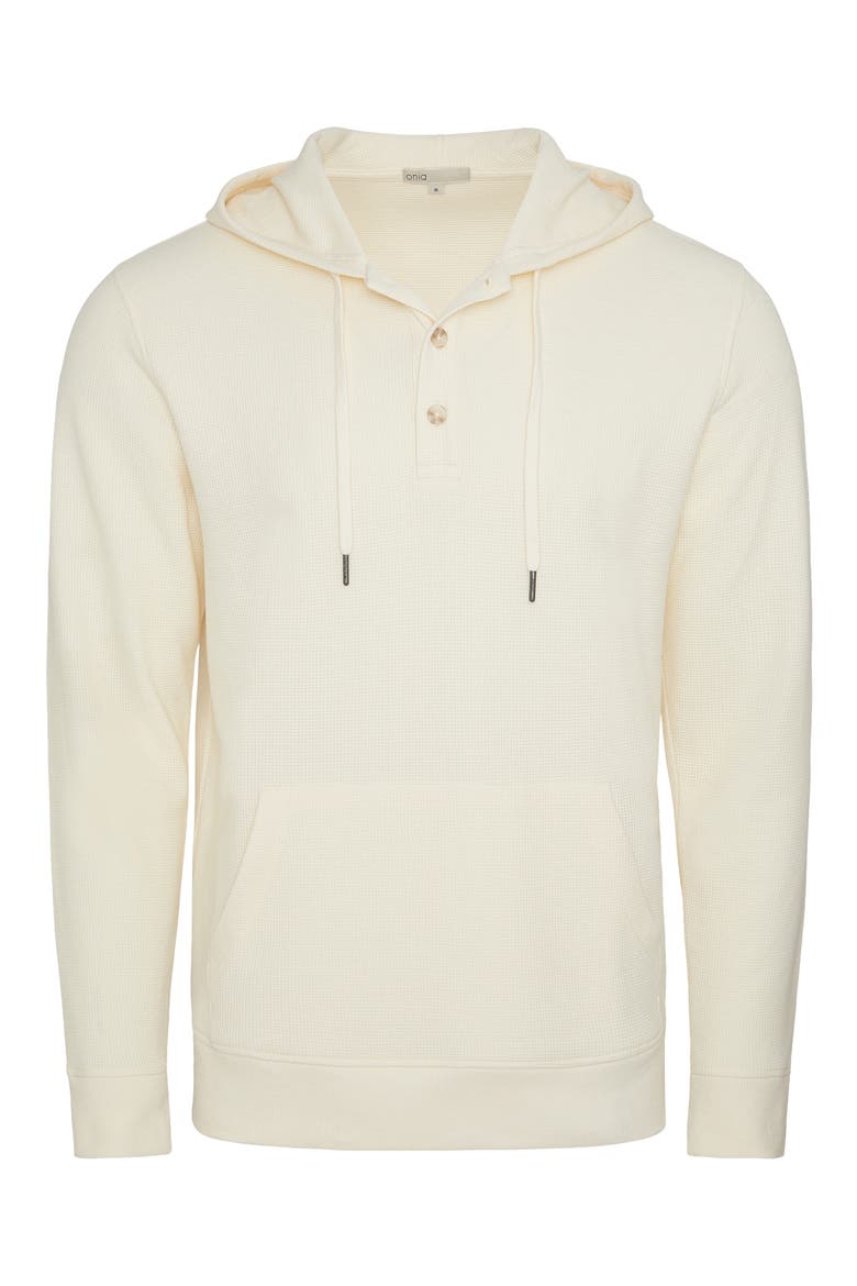 Textured Waffle Knit Hoodie, Alternate, color, IVORY