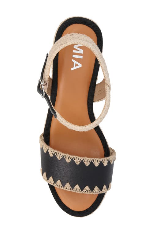 Mia Becky Ankle Strap Espadrille Platform Wedge Sandal In Natural/black