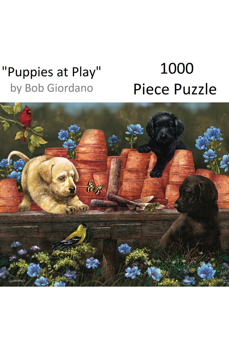 Puppies at Play by Bob Giordano 1000 Piece Puzzle, Alternate, color, Multicolored