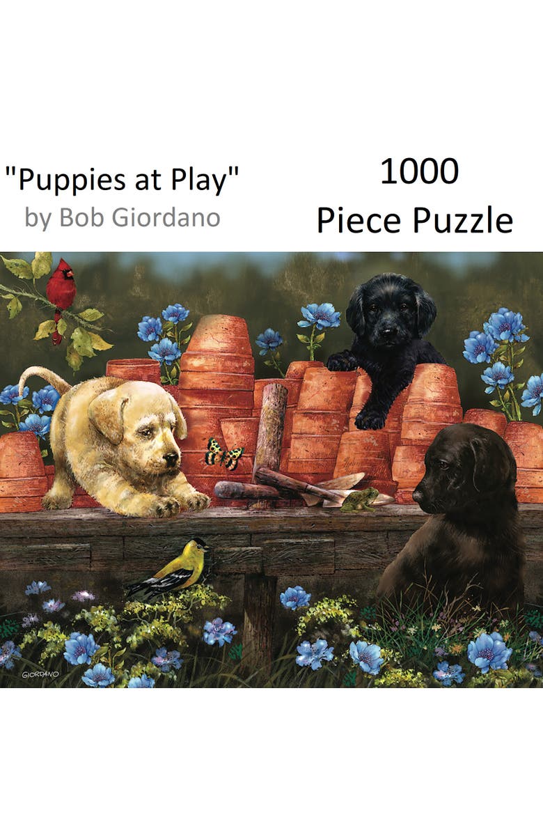 Hart Puzzles Puppies at Play by Bob Giordano 1000 Piece Puzzle, Alternate, color, Multicolored