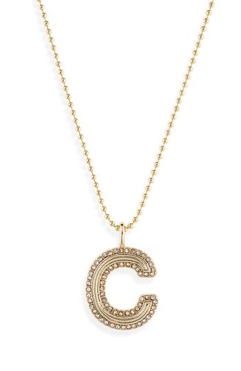 Baublebar Arianna Initial Pendant Necklace In Gold