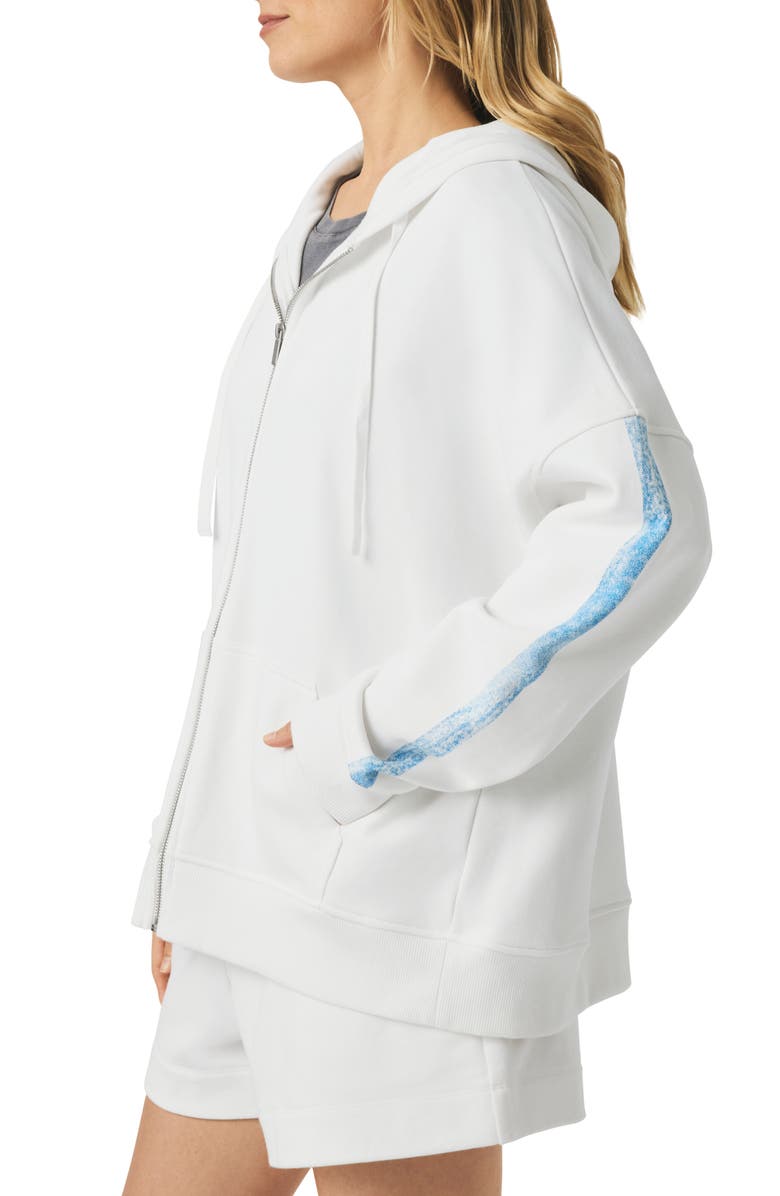 Splendid Cotton Terry Cloth Graphic Zip-Up Hoodie, Alternate, color, 