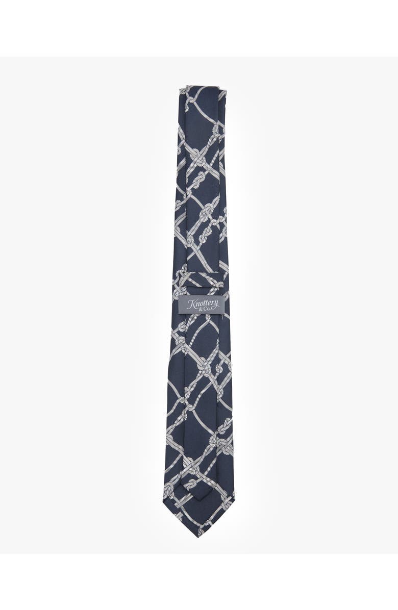 Knottery & Co Voyager Printed Silk Tie, Alternate, color, Blue