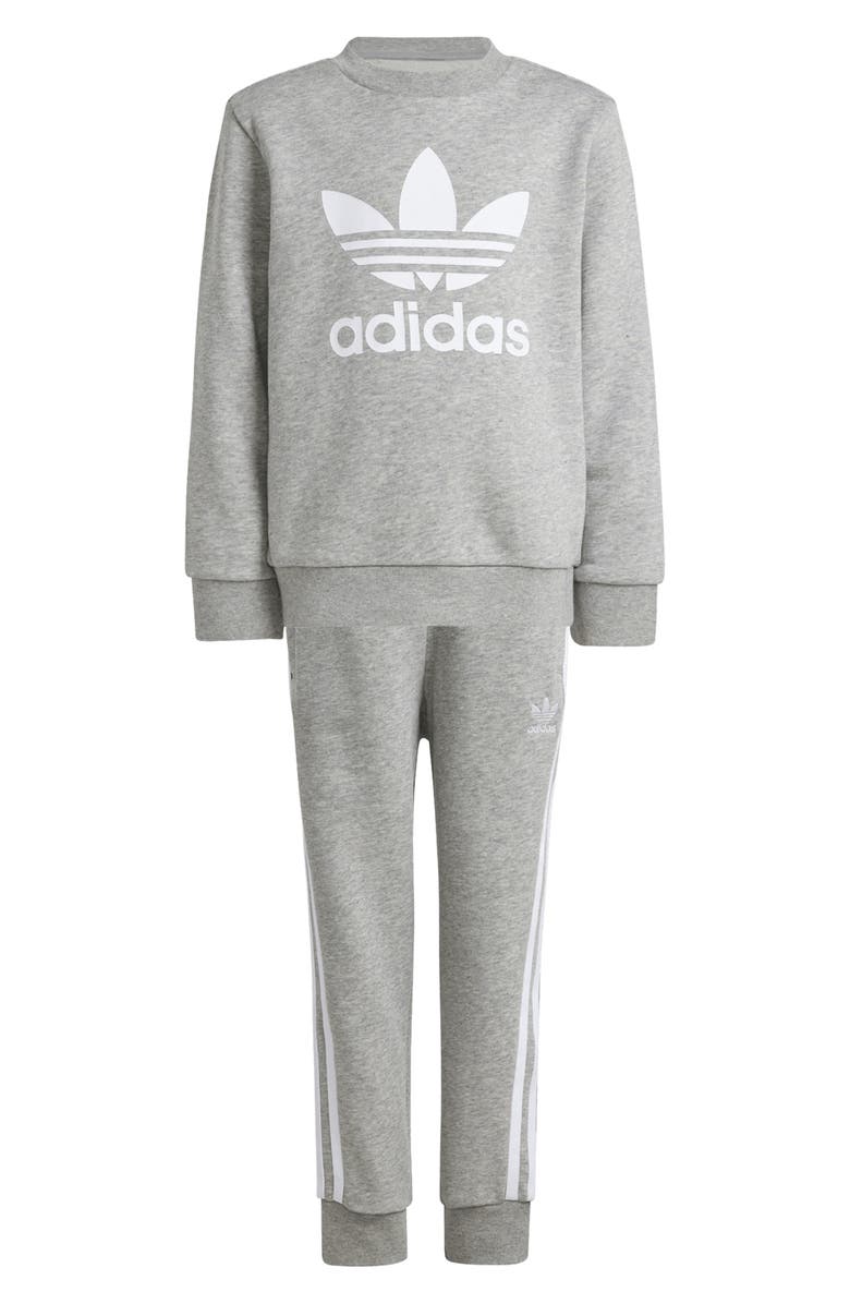 adidas Kids' Trefoil Crewneck Sweatshirt & Joggers Set, Main, color,