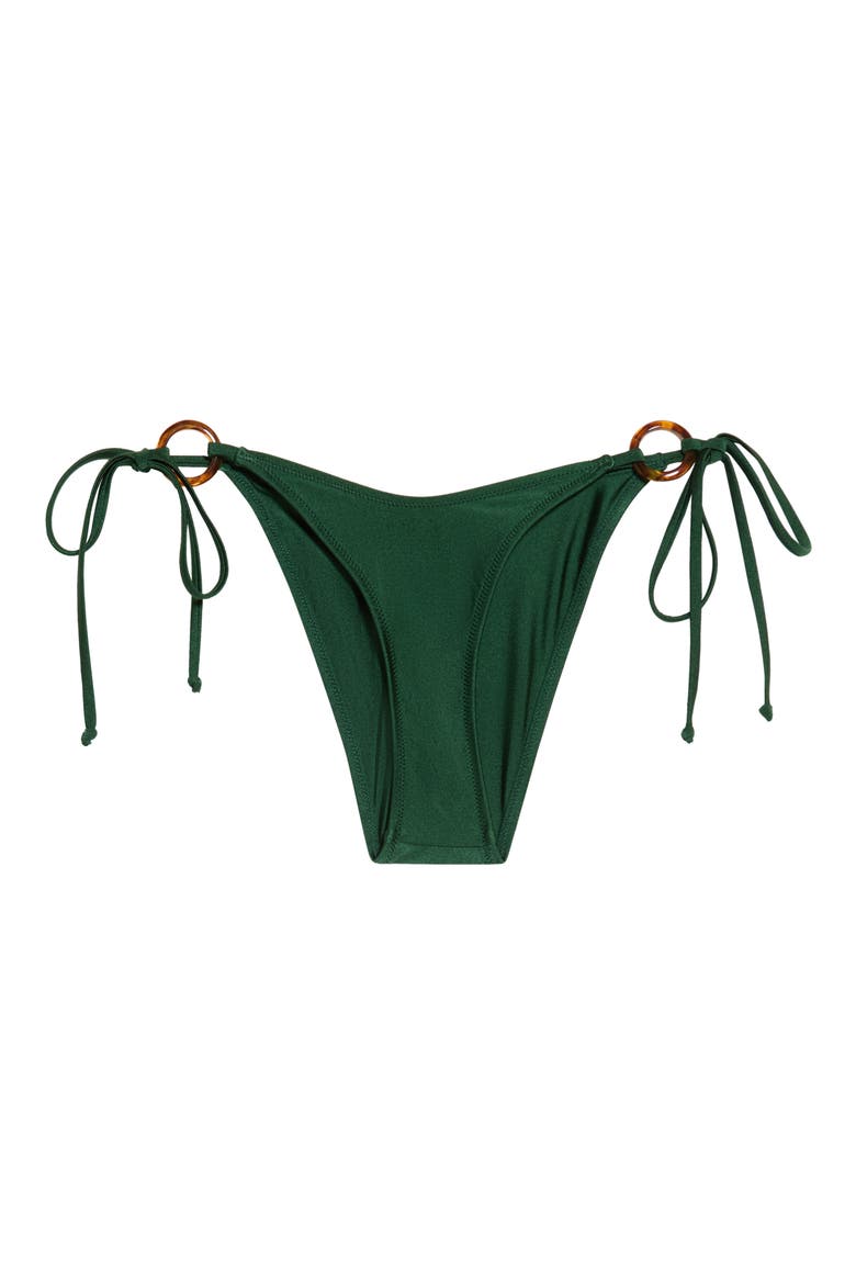 Cheeky Ring Tie Bikini Bottoms, Alternate, color, JADED JUNIPER