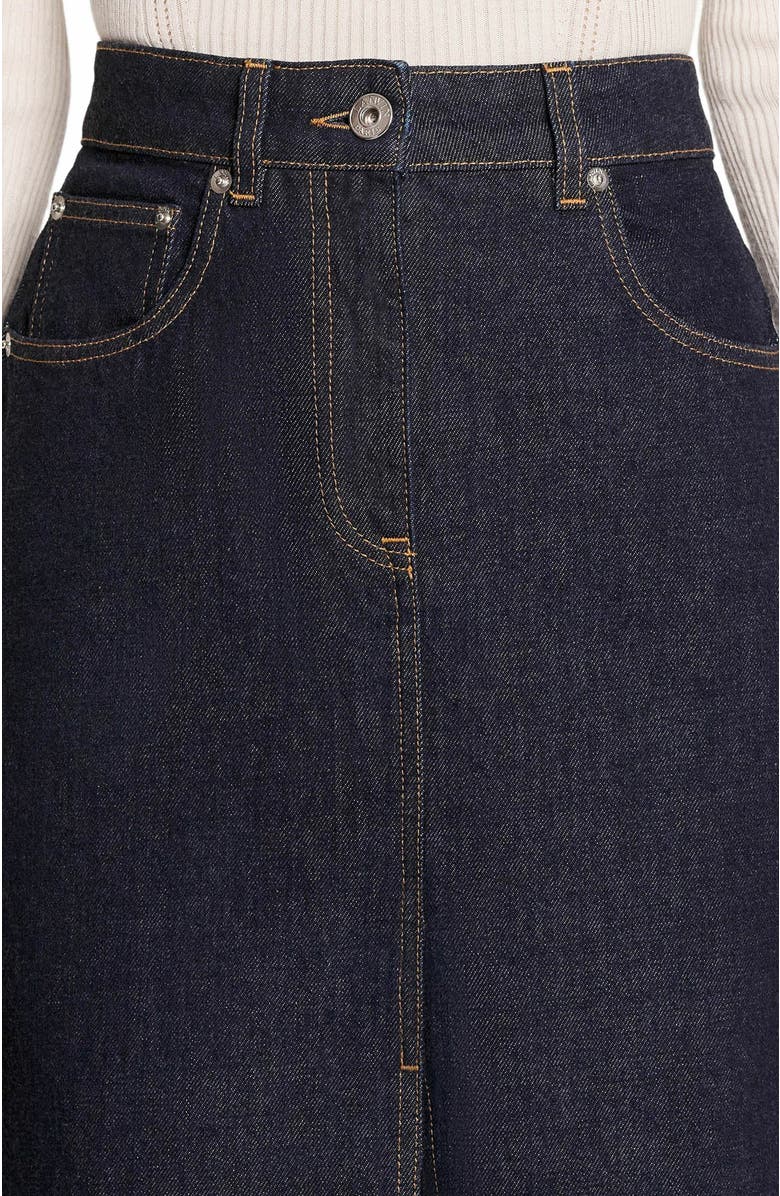 Lanvin Mid-Length Straight Denim Skirt, Alternate, color, 
