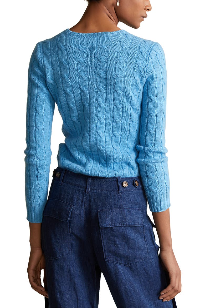 Julianna Cable Knit Cashmere Sweater, Alternate, color, SPRING SURF