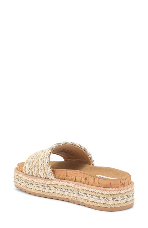 Steve Madden Women's Bellar Raffia Platform Footbed Slide Sandals In Natural Multi