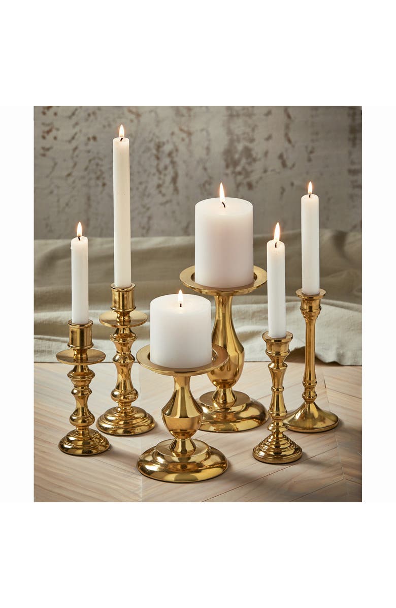 tag Gold Cast Aluminum Darion Taper Holder Candlestick Large, Alternate, color, Yellow