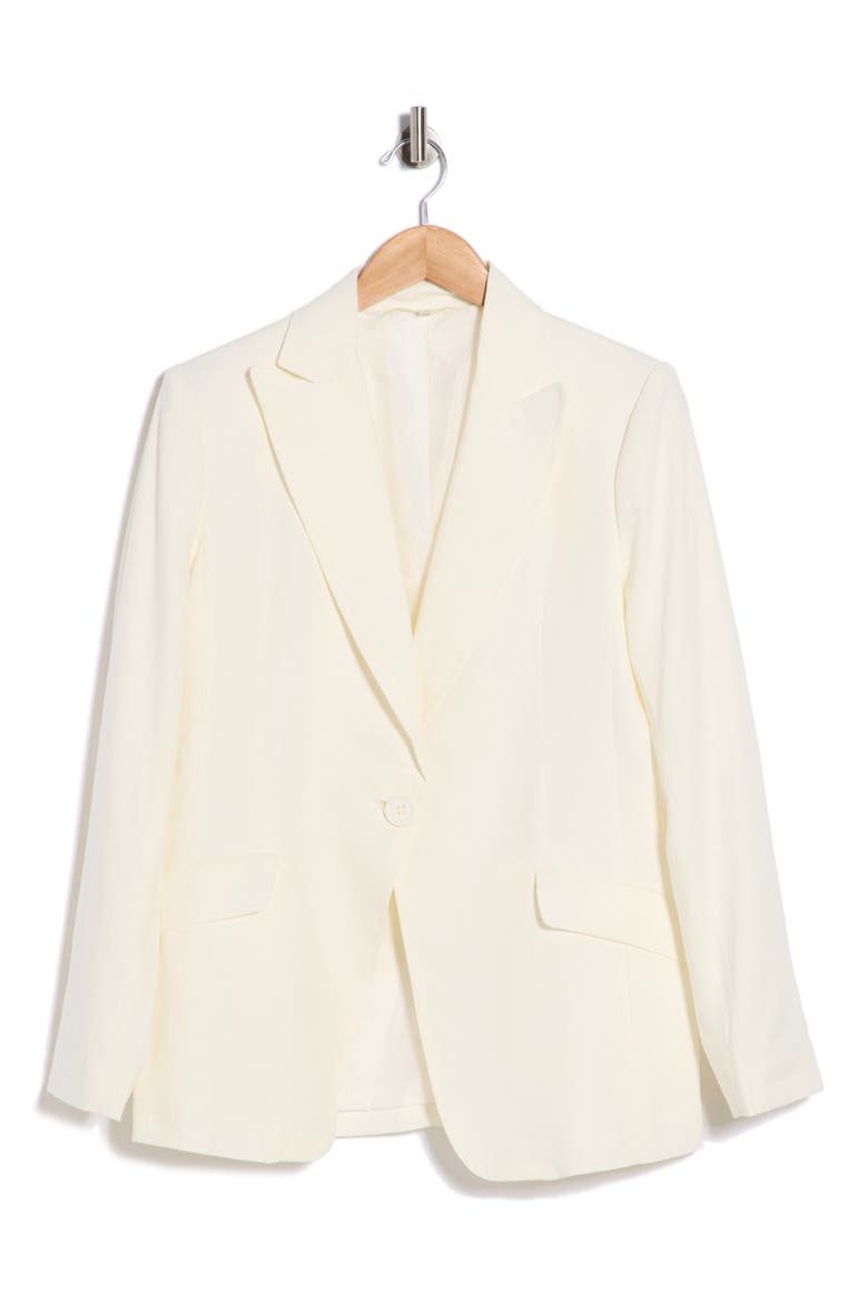 Linen Blend Blazer, Alternate, color, OFF WHITE