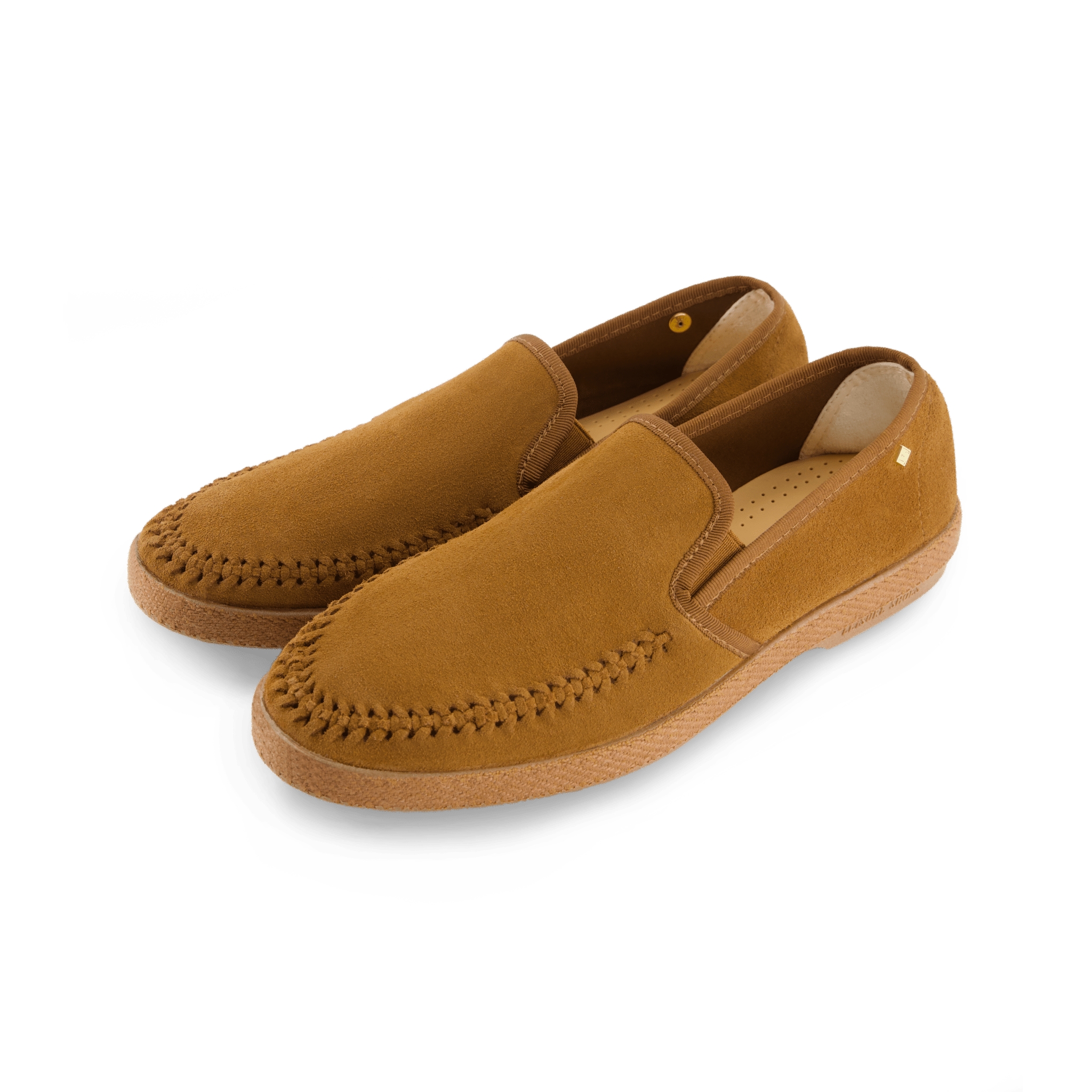 Rivieras Slip-On Woven Split Toe Moccasin, Alternate, color, Brown
