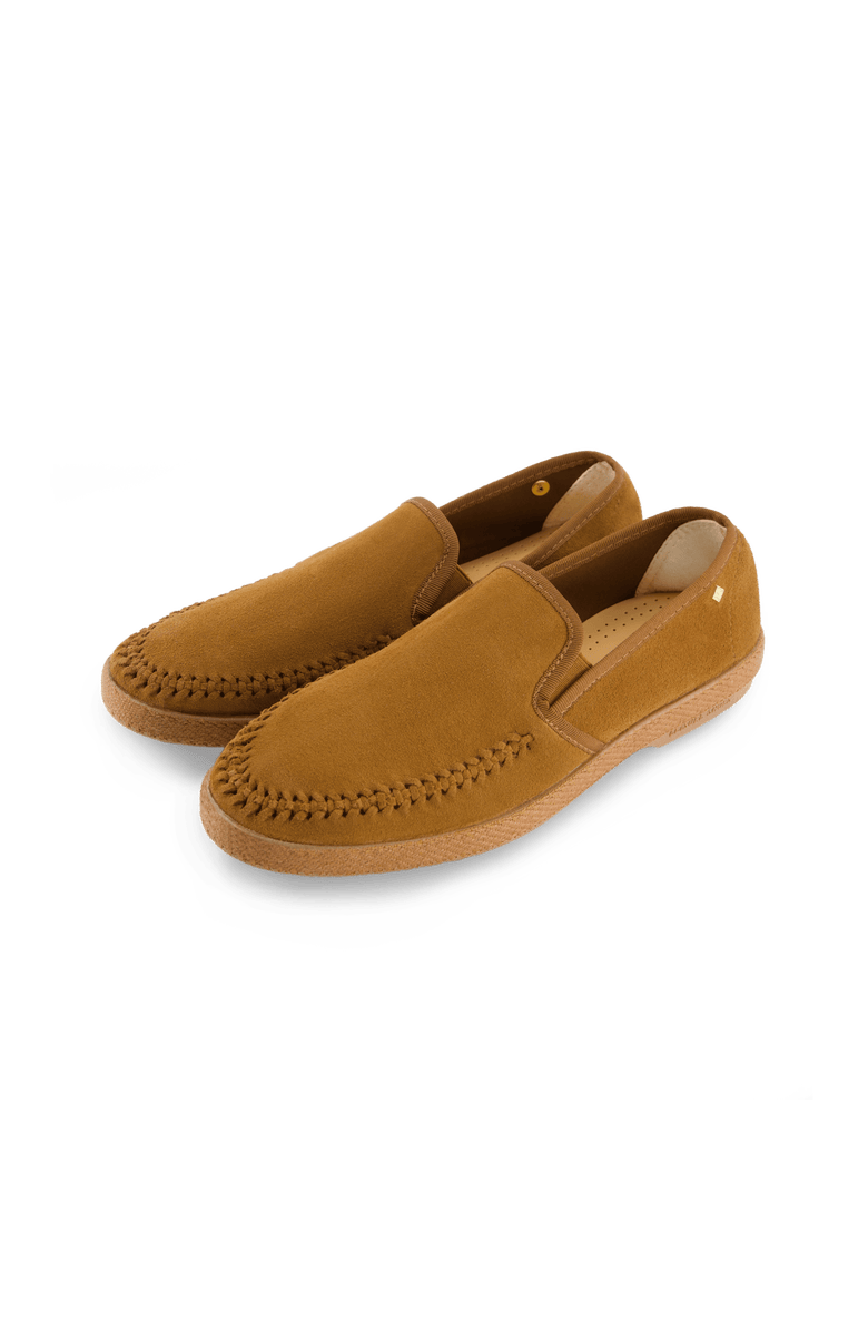 Rivieras Slip-On Woven Split Toe Moccasin, Alternate, color, Brown