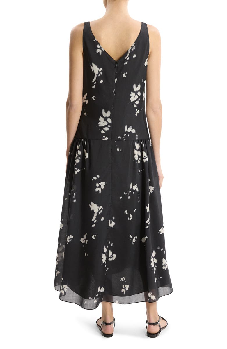 Theory Floral Sleeveless Drop Waist Dress, Alternate, color, Black Multi