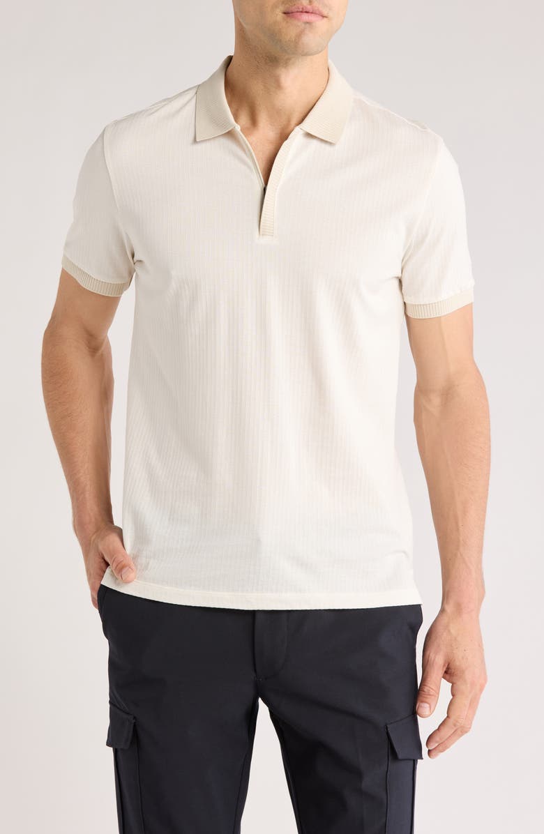 Robert Barakett Whistler Half Zip Polo, Main, color, White
