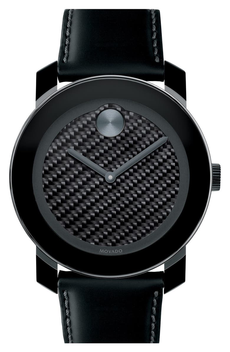 Movado 'Bold' Carbon Fiber Dial Watch, 42mm, Main, color,