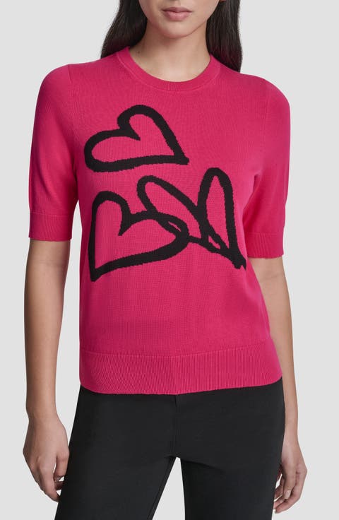 Graffiti Hearts Cotton Sweater