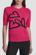 DKNY Graffiti Hearts Cotton Sweater