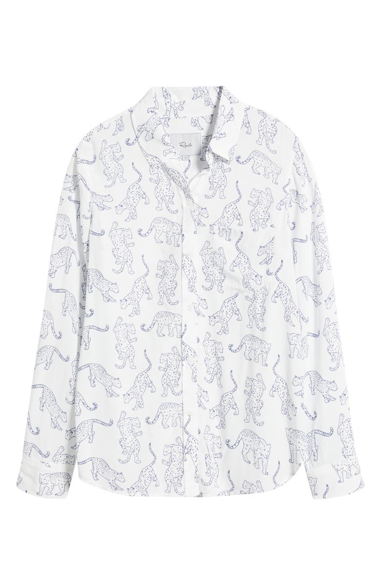 Rails Kathryn Print Button-Up Shirt, Alternate, color, Cobalt