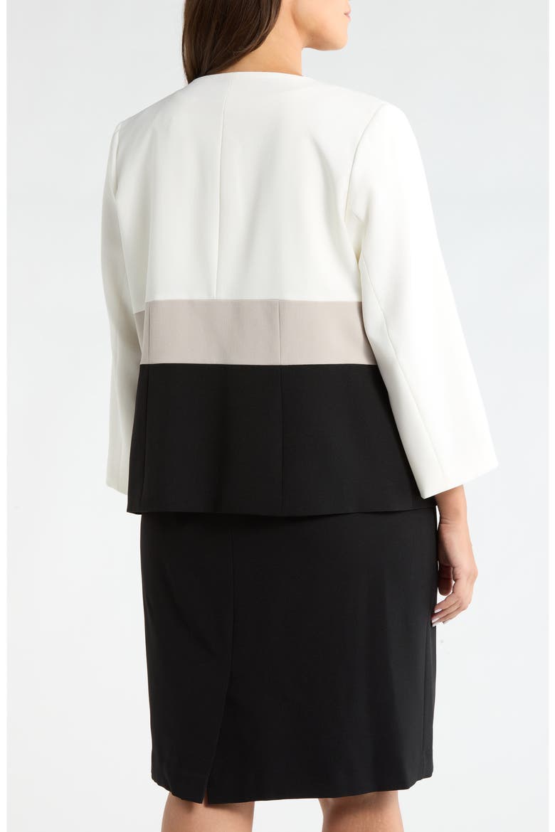 Colorblock Open Front Cardigan Jacket, Alternate, color, VANILLA ICE MULTI