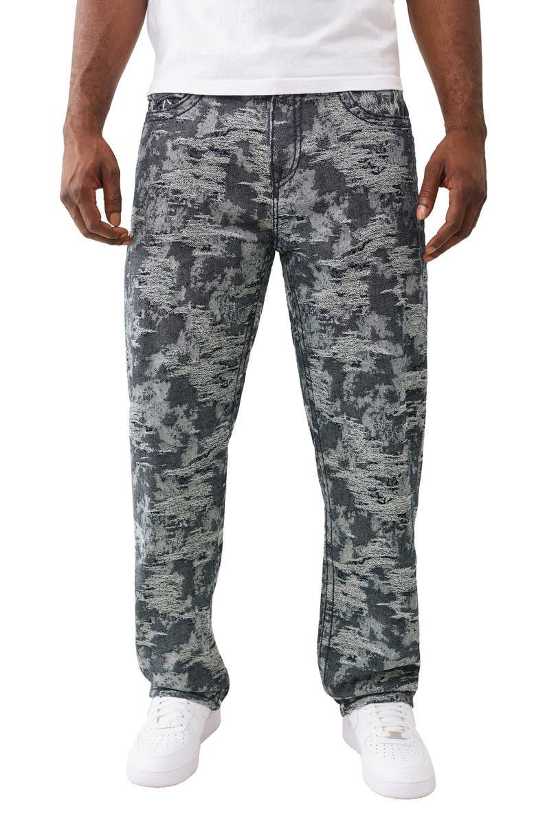 True Religion Bobby Super-T Flap Jacquard Baggy Jeans, Main, color, Midnight Rider Dark Wash