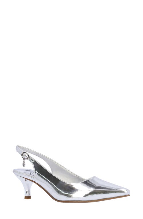 J. Reneé Ferryanne Pointed Toe Slingback Pump In Silver