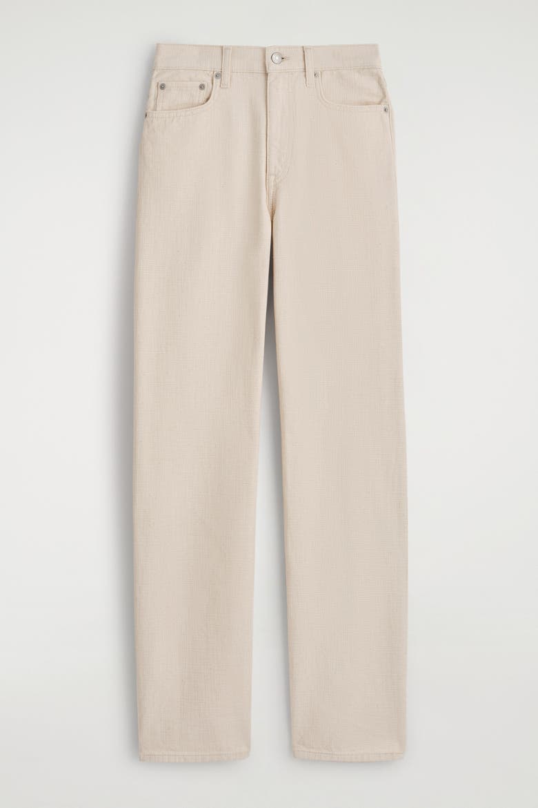 Chord Canvas Straight-Leg Jeans, Alternate, color, CHALK