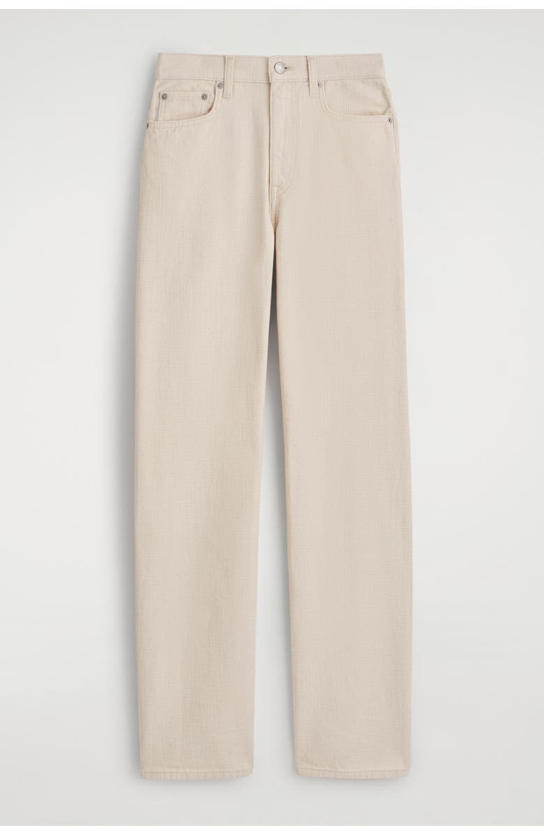 COS Chord Canvas Straight-Leg Jeans, Alternate, color, Chalk