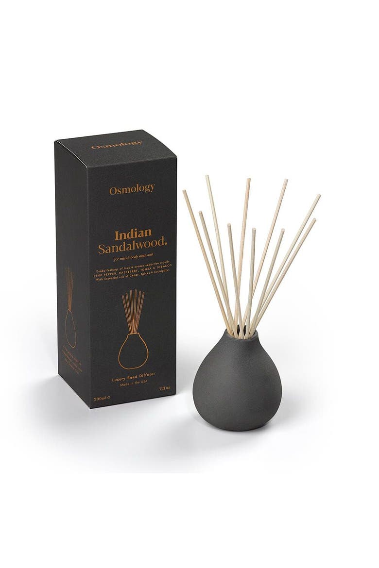 Indian Sandalwood Reed Diffuser - Pepper Raspberry and Tonka, Main, color, black