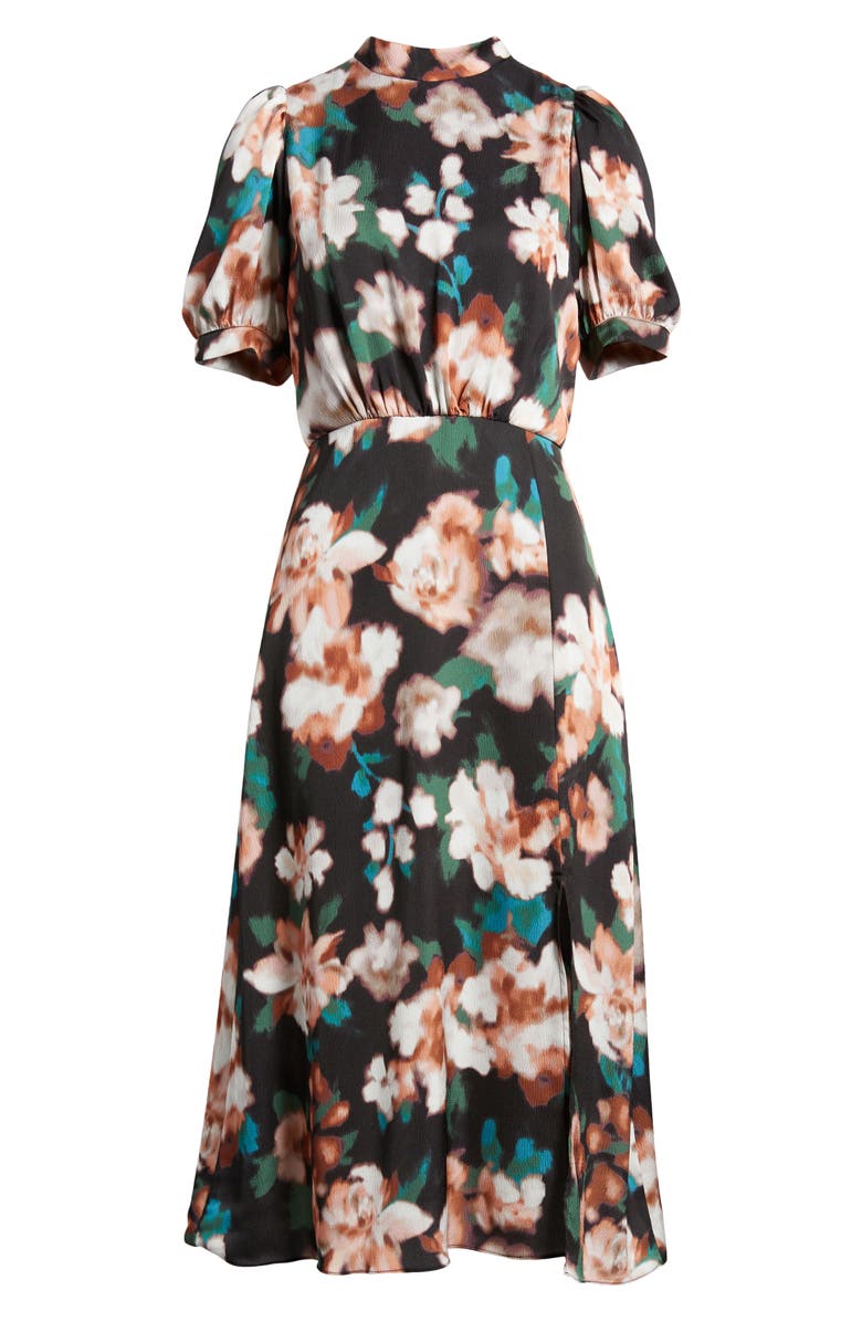 Julia Jordan Floral Print Mock Neck Dress, Alternate, color, 