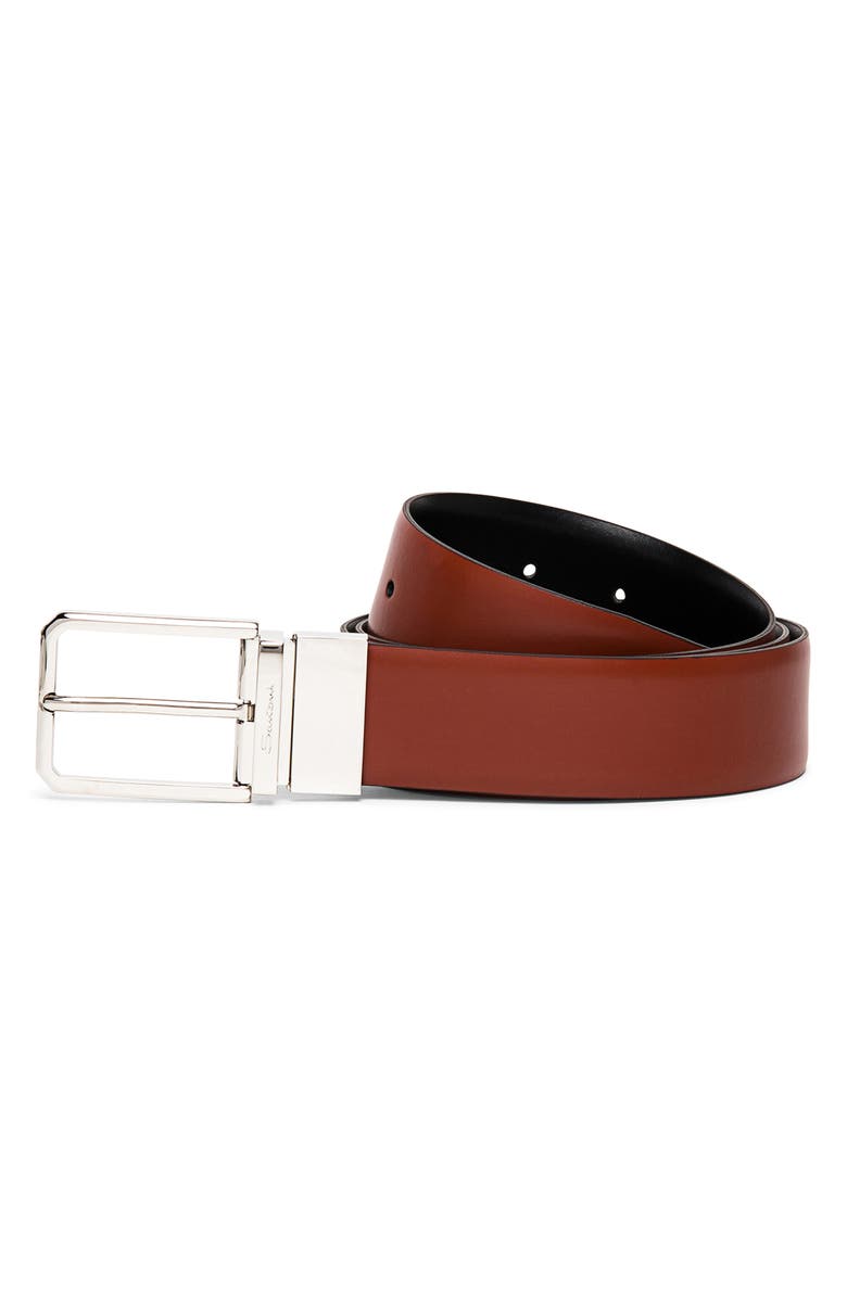Santoni Reversible Leather Belt, Alternate, color, Black-Tan