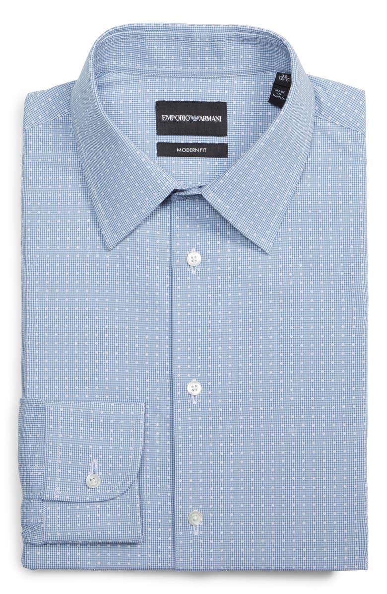 Emporio Armani Modern Fit Check Dress Shirt, Alternate, color,