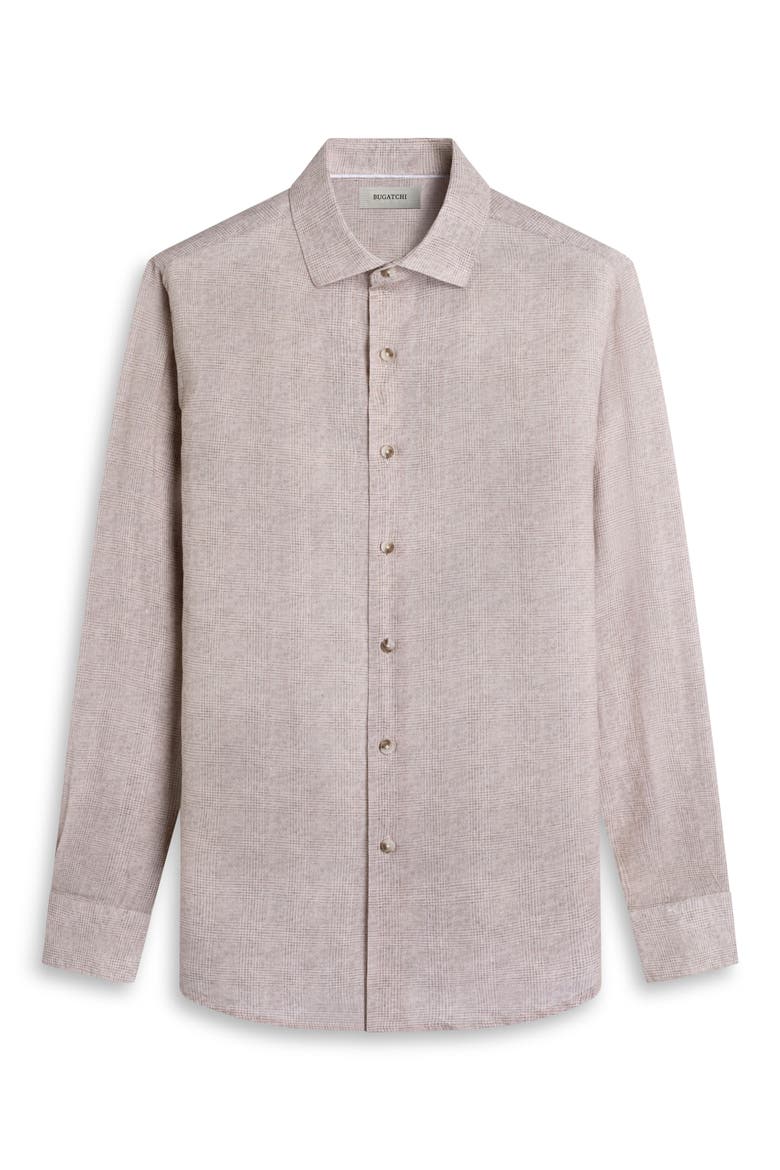 Axel Shaped Fit Linen Button-Up Shirt, Alternate, color, CAMEL