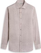 Bugatchi Axel Shaped Fit Linen Button-Up Shirt