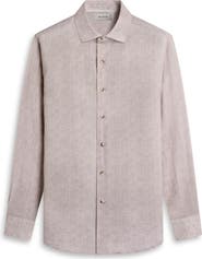Bugatchi Axel Shaped Fit Linen Button-Up Shirt