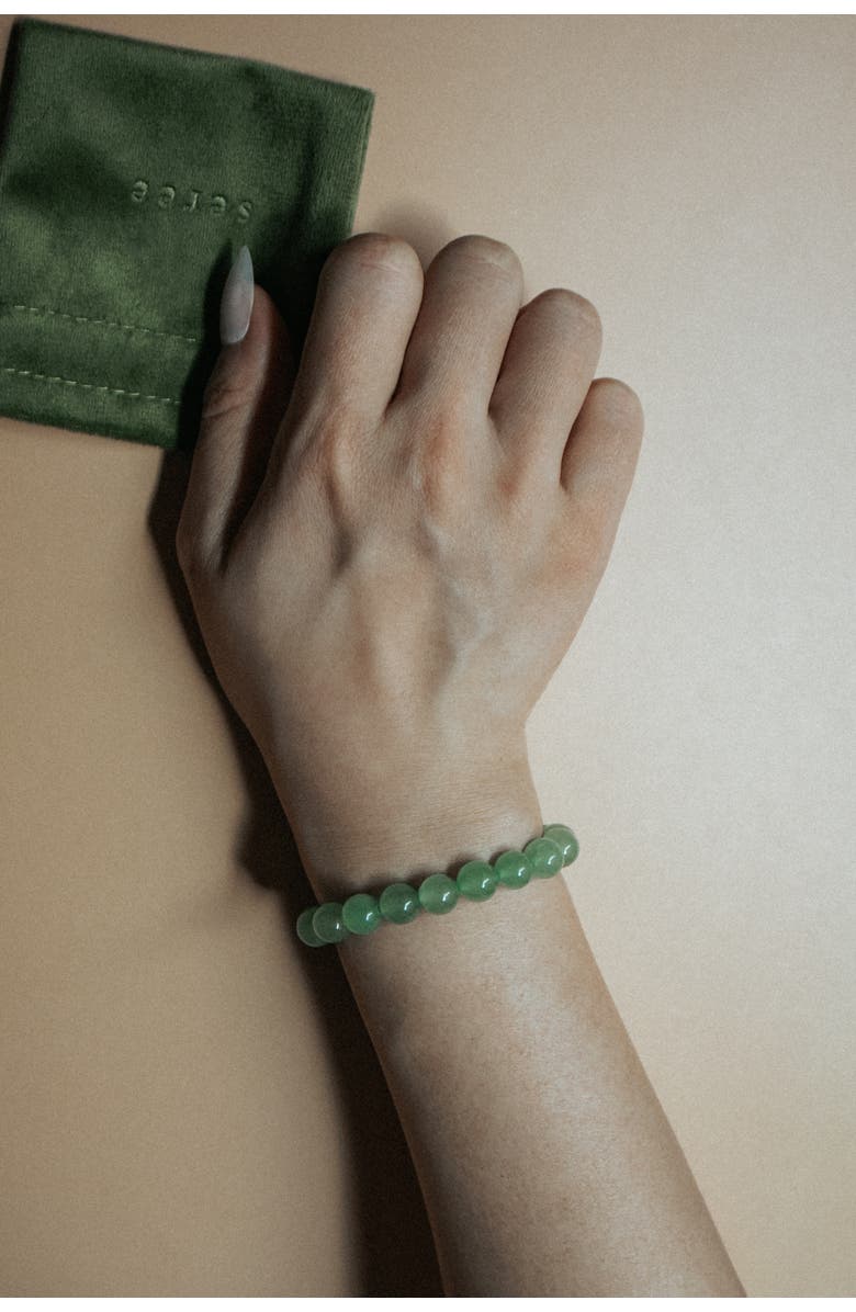 seree Manifest Collection Luck Green Crystal Beaded Bracelet, Alternate, color, Green