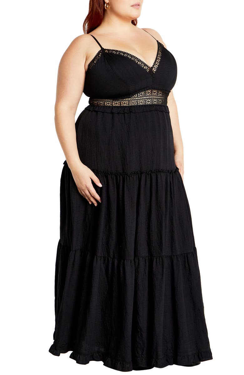City Chic Aura Maxi Dress, Alternate, color, Black