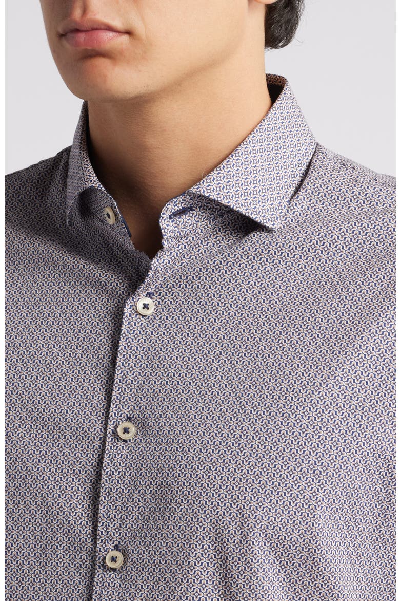 Harold Hi Flex Cotton Button-Up Shirt, Alternate, color, 57-CAMEL